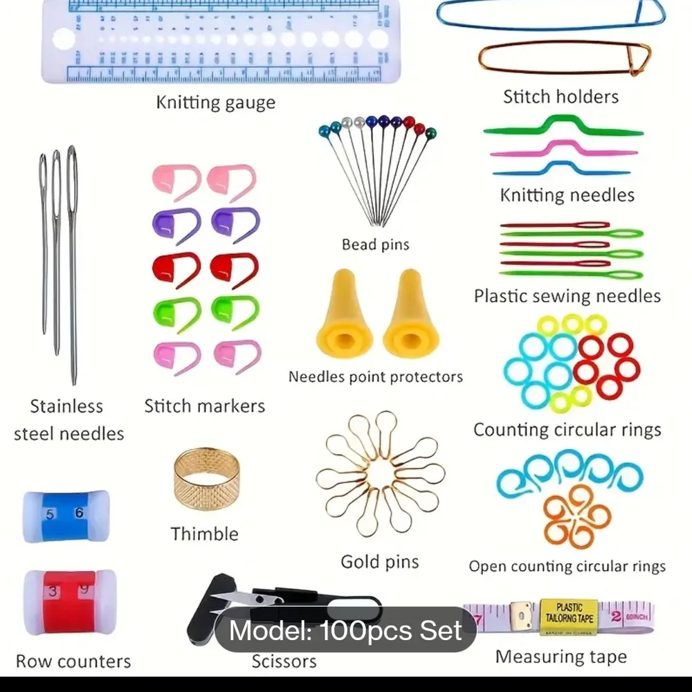 100-Piece‎ Crochet and Knitting Tool Set